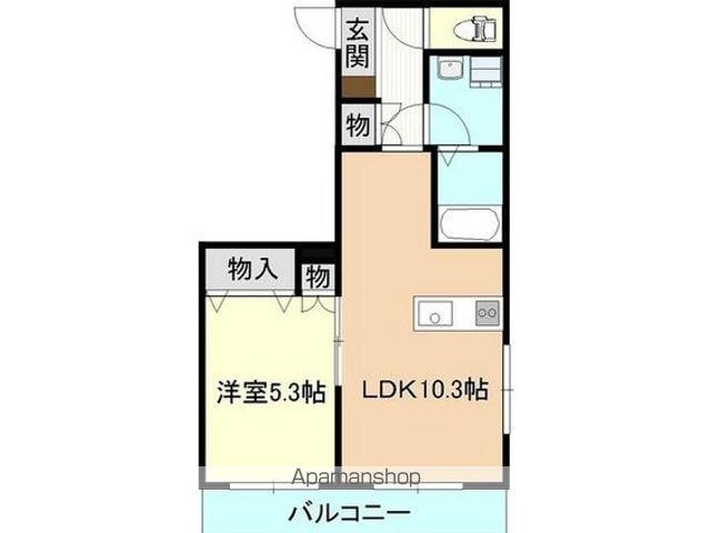 グレイス・キューブ(1LDK/1階)の間取り写真