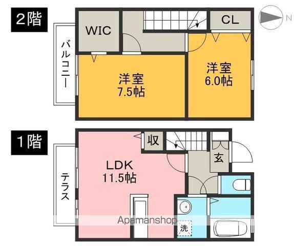 グランドソレーユ　Ｂ棟(2LDK)の間取り写真