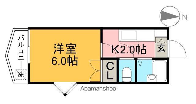 スカイプラザ新田(1K/1階)の間取り写真