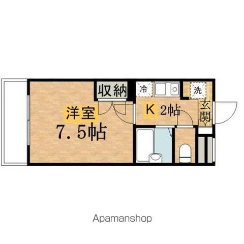 ミレーニア(1K/1階)の間取り写真