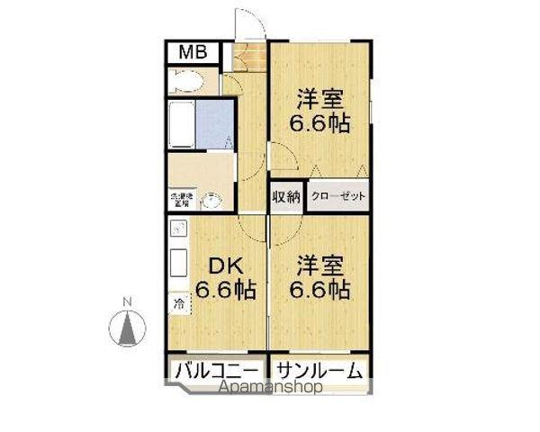 サンレモ(2DK/2階)の間取り写真