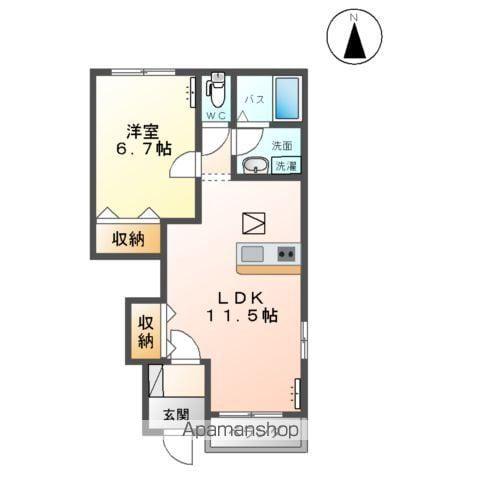 ヴィラ・エクセレント(1LDK/1階)の間取り写真