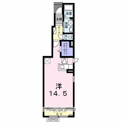 ブリーゼ小張木Ⅰ(ワンルーム/1階)の間取り写真