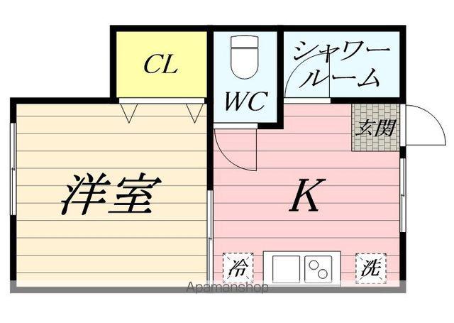 第2ゆたか荘(1K/2階)の間取り写真