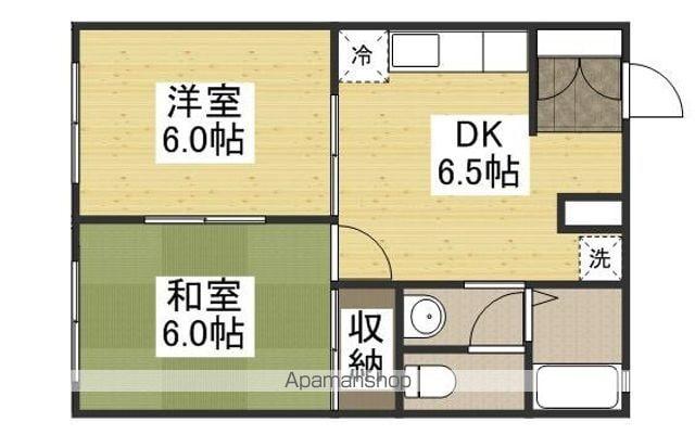 皆賀コーポラス(2DK/1階)の間取り写真