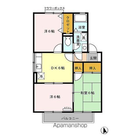 ベッセルオオヌキ(3DK/2階)の間取り写真