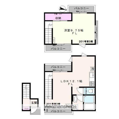 T COURT(1LDK/2階)の間取り写真