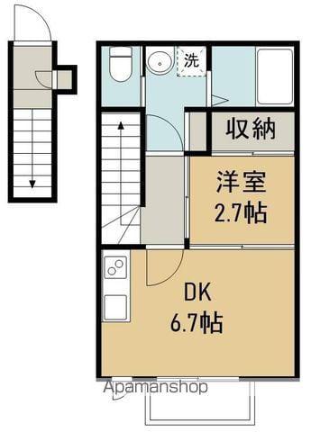 SENTREEVA(1DK/2階)の間取り写真