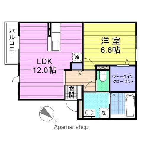FORTLESS KEI(1LDK/2階)の間取り写真