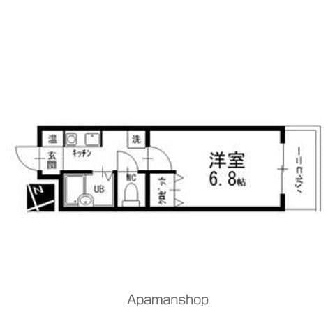 フレンズ西崎(1K/1階)の間取り写真