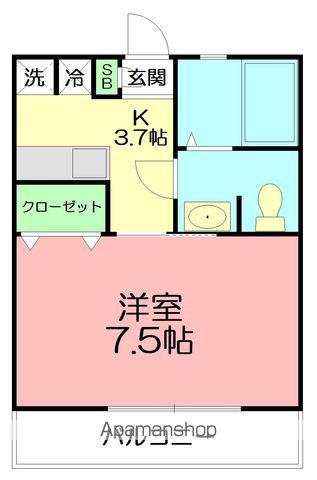 ラティアス(1K/1階)の間取り写真