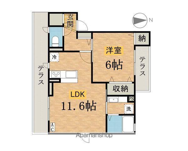 コージーコート・F(1LDK/1階)の間取り写真