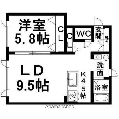 スプリングエステート1(1LDK/1階)の間取り写真