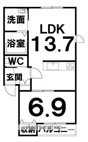 CANTARE(1LDK/2階)の間取り写真