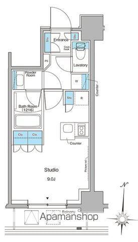 ブラウ菊川プレイス(ワンルーム/4階)の間取り写真