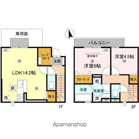 トリシアコートあべのＴＳ(2LDK)の間取り写真