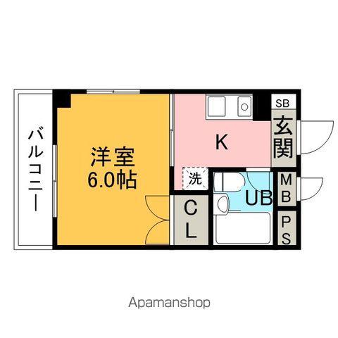 マリーンハイツ波多江(1K/3階)の間取り写真