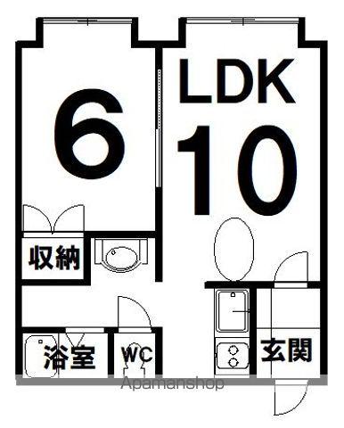 フラットアルバータ(1LDK/2階)の間取り写真