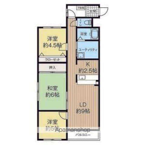 サウス15(3LDK/3階)の間取り写真
