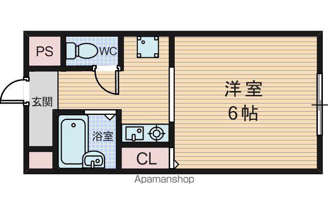 エレガンス5(1K/1階)の間取り写真