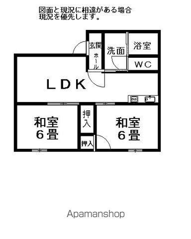サンラフォーレC(1LDK/2階)の間取り写真