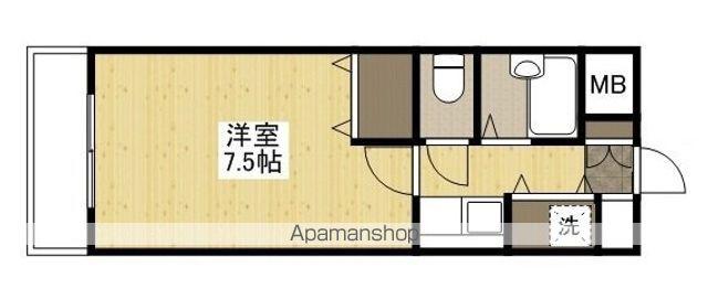 ステューディオせせらぎ(1K/2階)の間取り写真