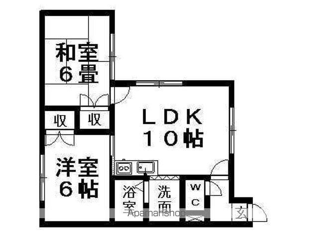 ビューティー43B(2LDK/2階)の間取り写真