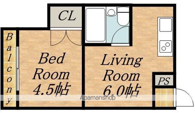 長内マンション(1DK/4階)の間取り写真