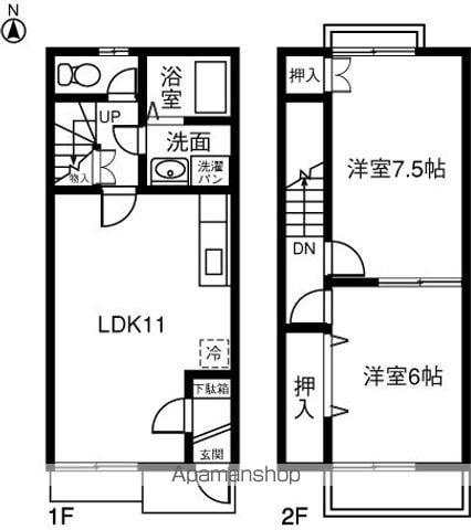 メゾニティ松下Ｂ棟(2LDK)の間取り写真