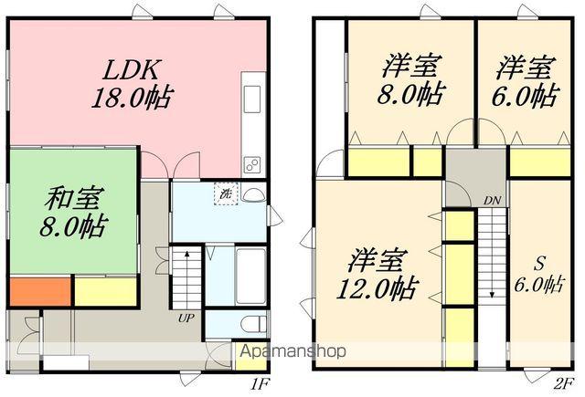 函館本線 七飯駅 徒歩37分 2階建 築30年(4SLDK)の間取り写真