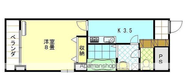 ブルーランド本町(1K/5階)の間取り写真