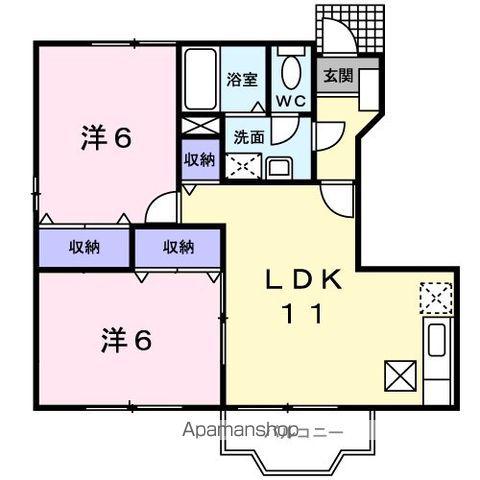 スターブル松ヶ瀬(2LDK/1階)の間取り写真