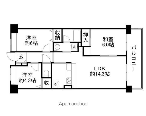 エルシティ草津弐番館(3LDK/7階)の間取り写真