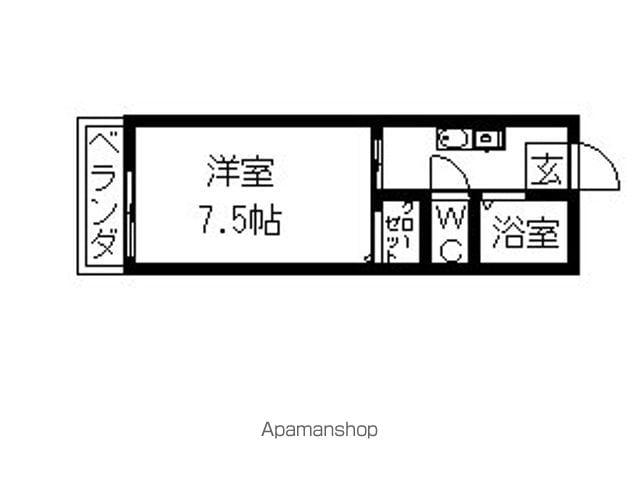 第2アンシックス(1K/1階)の間取り写真