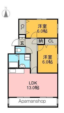コート半田東 B棟(2LDK/2階)の間取り写真