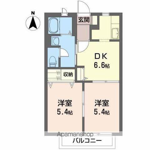 グランジュール千代田(2DK/1階)の間取り写真