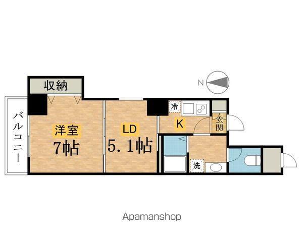 三崎町プロジェクト(1LDK/7階)の間取り写真