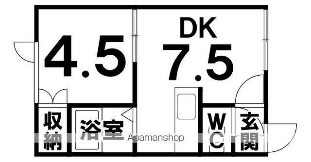 フラッグⅡ(1DK/1階)の間取り写真