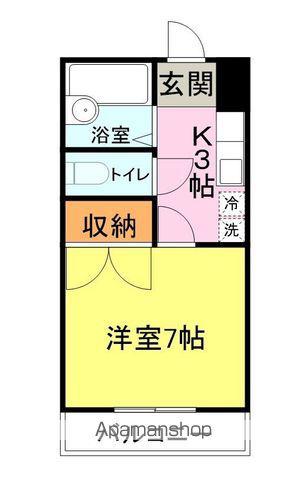 Fハイツ(1K/1階)の間取り写真