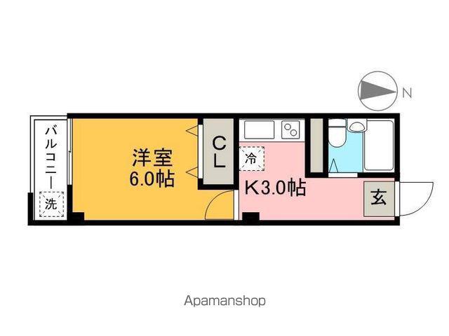 コーポ葉山(1K/4階)の間取り写真