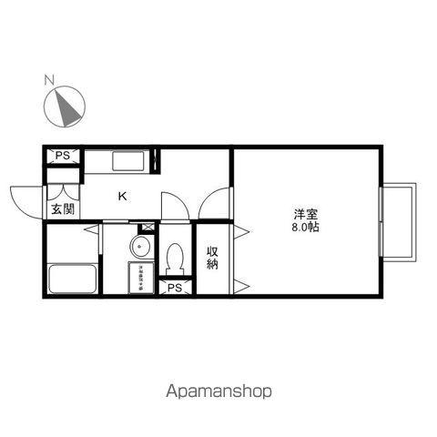 ボナール大澤(1K/2階)の間取り写真