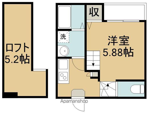 グランヴィスタ原町(ワンルーム/1階)の間取り写真
