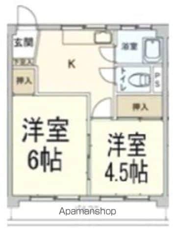 クロノス府中(2DK/1階)の間取り写真