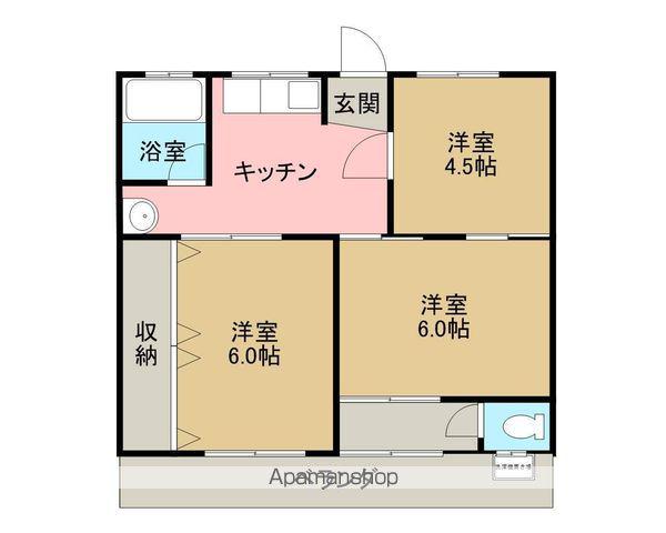 グリーンハイツ美浜(3K/1階)の間取り写真