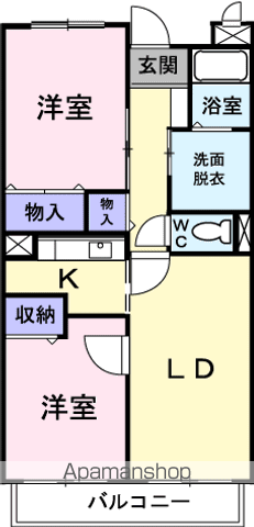 ヴィザージュ(2LDK/1階)の間取り写真