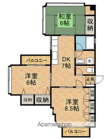 根橋ビルA棟(3DK/3階)の間取り写真