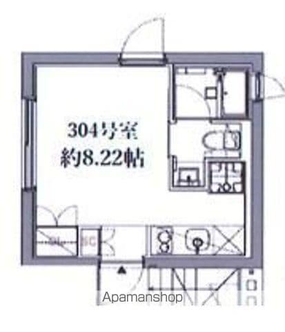 ミレドゥーエ三軒茶屋(ワンルーム/3階)の間取り写真