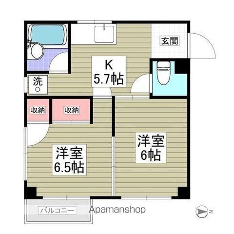 サンシティー立石(2K/2階)の間取り写真