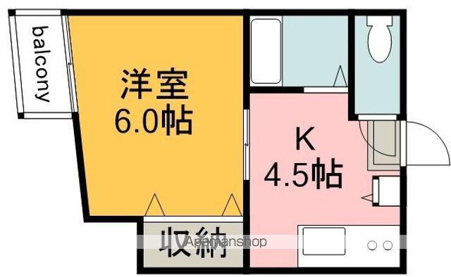 第3コーポワタナベ(1K/3階)の間取り写真