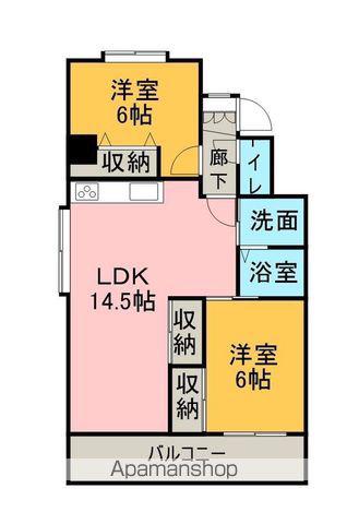 パストラルタカヨコ(2LDK/3階)の間取り写真
